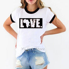 Load image into Gallery viewer, love black African American letter print t shirt women clothes Melanin Poppin Shirt funny tshirt femme Black power tops