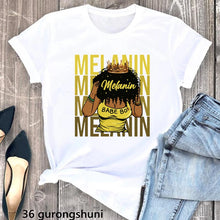 Load image into Gallery viewer, Cook Black Girl Blowing Bubbles Print Tshirt Women&#39;S Clothing Summer Fashion Melanin Queen T Shirt Femme Short Sleeve T-Shirt
